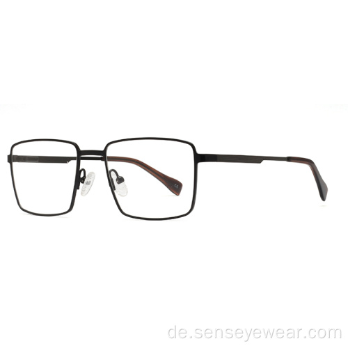 Luxusdesign Herren Square Metall Optische Frames Brillen